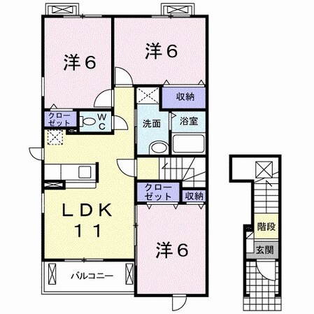 地蔵橋駅 徒歩41分 2階の物件間取画像